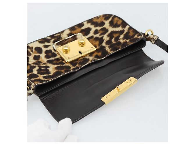 Miu Miu Shoulder Bag Harako leather Beige Gold - vista 15