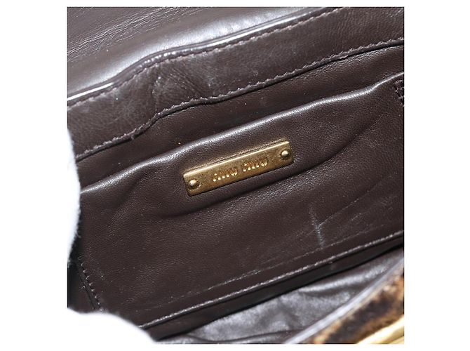 Miu Miu Shoulder Bag Harako leather Beige Gold - vista 16