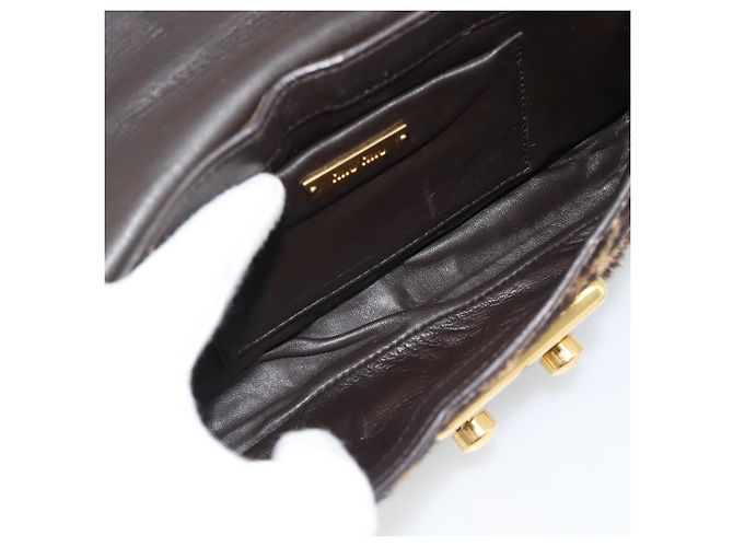 Miu Miu Shoulder Bag Harako leather Beige Gold - vista 17
