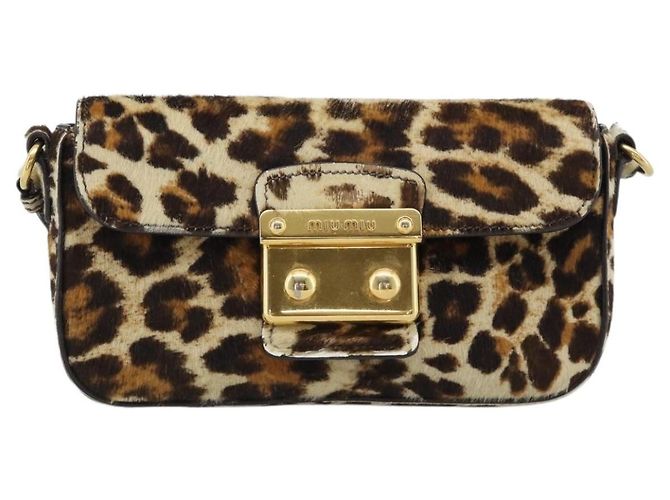 Miu Miu Shoulder Bag Harako leather Beige Gold - vista 2