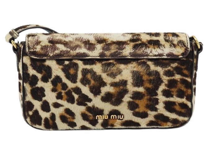 Miu Miu Shoulder Bag Harako leather Beige Gold - vista 3
