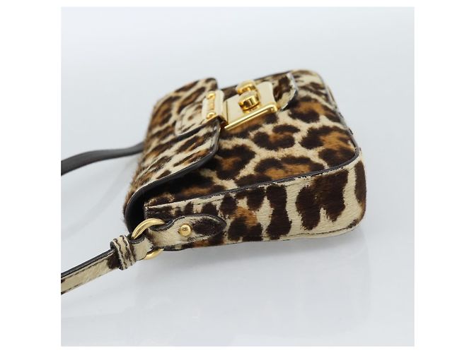 Miu Miu Shoulder Bag Harako leather Beige Gold - vista 4