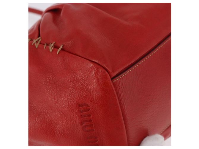 Miu Miu Hand Bag Leather Red Silver - vista 10