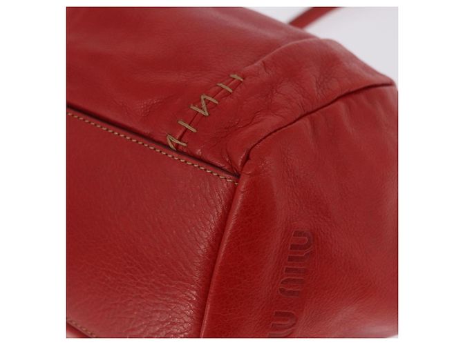Miu Miu Hand Bag Leather Red Silver - vista 13