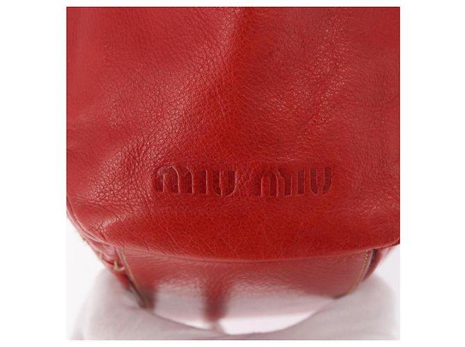 Miu Miu Hand Bag Leather Red Silver - vista 14