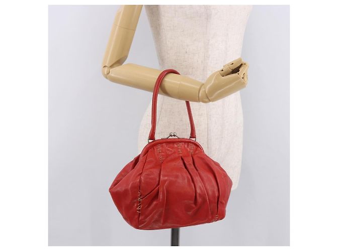 Miu Miu Hand Bag Leather Red Silver - vista 22