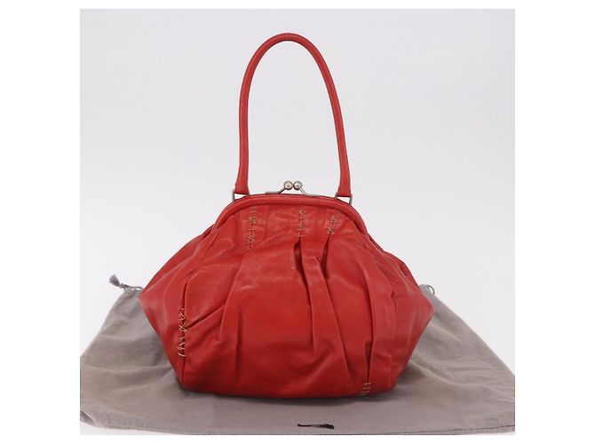Miu Miu Hand Bag Leather Red Silver - vista 23