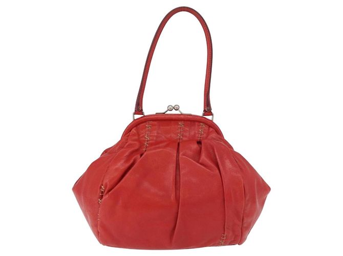 Miu Miu Hand Bag Leather Red Silver - vista 3