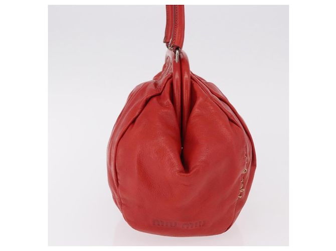 Miu Miu Hand Bag Leather Red Silver - vista 5