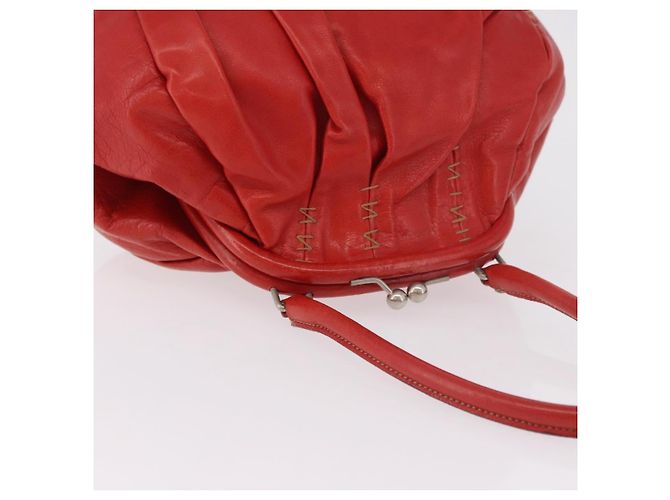Miu Miu Hand Bag Leather Red Silver - vista 6