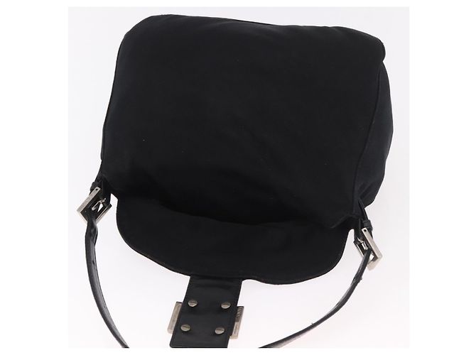 FENDI Mamma Baguette Shoulder Bag Cotton Jersey Black Silver - vista 17