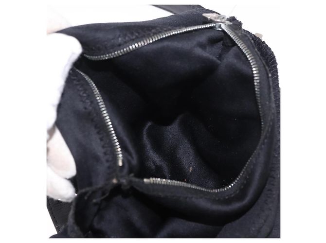 FENDI Mamma Baguette Shoulder Bag Cotton Jersey Black Silver - vista 23