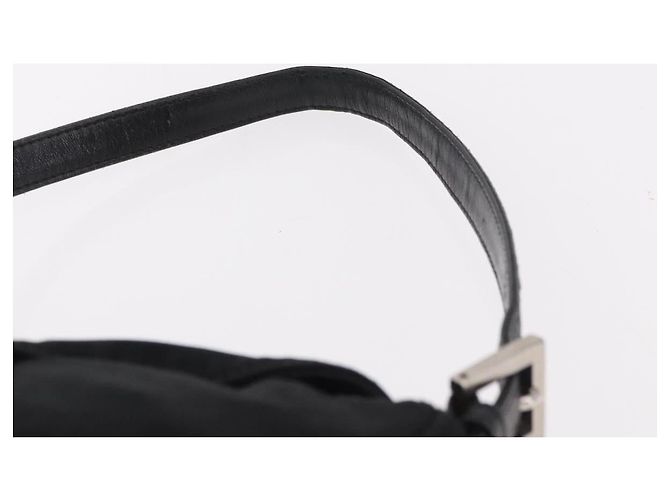 FENDI Mamma Baguette Shoulder Bag Cotton Jersey Black Silver - vista 8