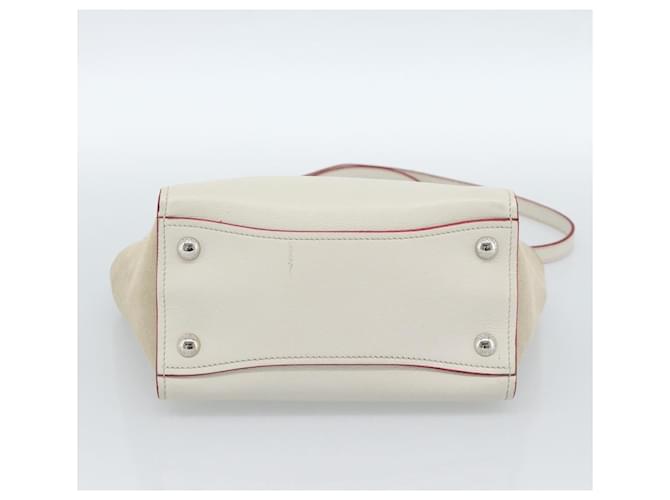 PRADA Hand Bag Leather 2way White Silver - vista 11