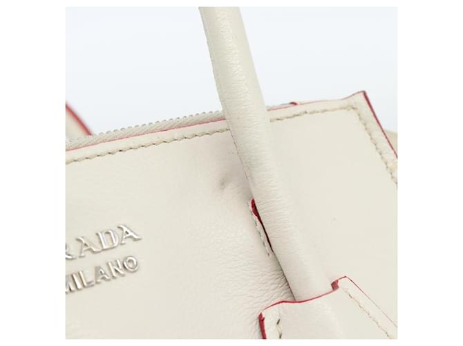 PRADA Hand Bag Leather 2way White Silver - vista 16