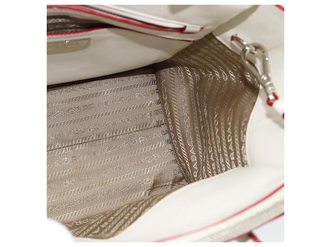 PRADA Hand Bag Leather 2way White Silver - vista 20