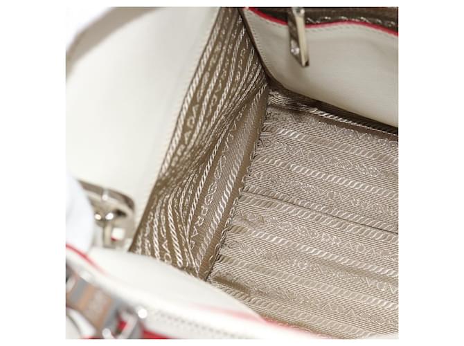 PRADA Hand Bag Leather 2way White Silver - vista 21