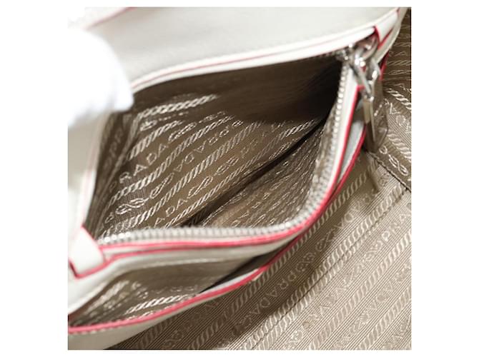 PRADA Hand Bag Leather 2way White Silver - vista 24