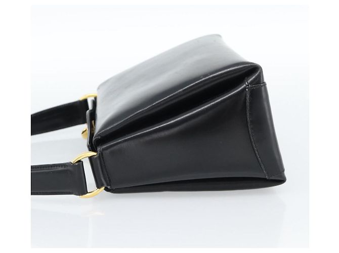 Borsa a mano GUCCI in pelle nera e oro, autentica 183374 - vista 3