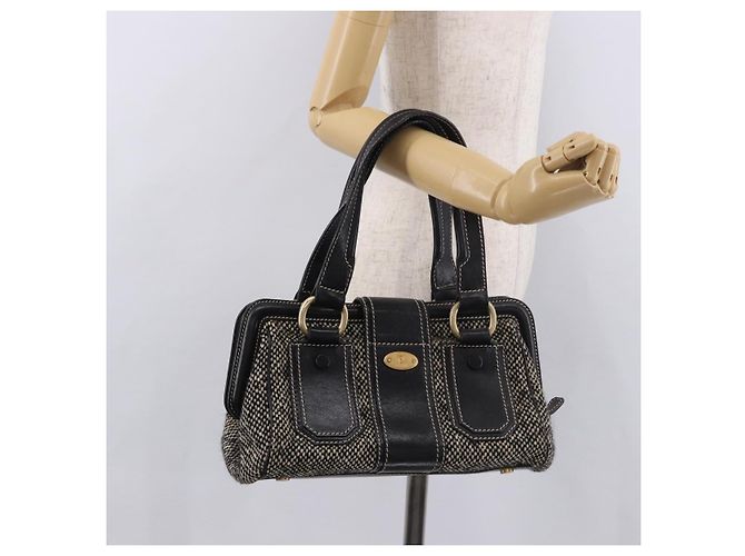Céline CELINE Hand Bag Canvas Leather Black Gold - vista 24