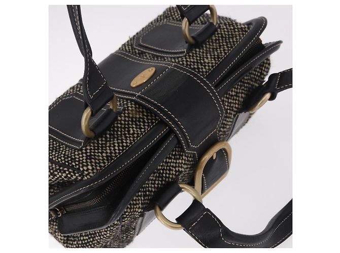 Céline CELINE Hand Bag Canvas Leather Black Gold - vista 6