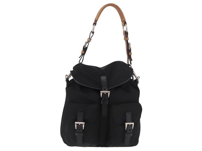 PRADA Schultertasche Nylon Black Silver - Ansicht 13