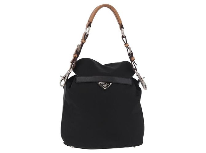 PRADA Schultertasche Nylon Black Silver - Ansicht 2