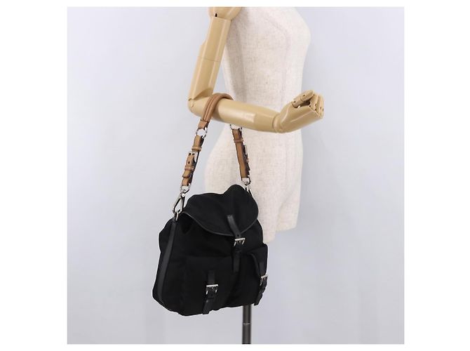 PRADA Schultertasche Nylon Black Silver - Ansicht 28