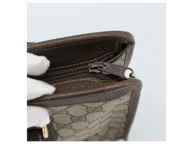 GUCCI GG Supreme Web Sherry Line Hand Bag PVC Beige Gold 010 378 - vista 10
