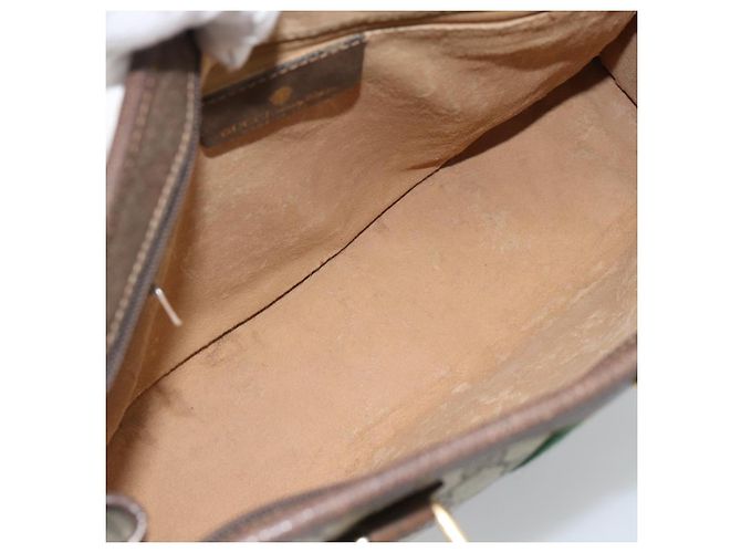 GUCCI GG Supreme Web Sherry Line Hand Bag PVC Beige Gold 010 378 - vista 11