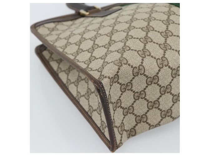 GUCCI GG Supreme Web Sherry Line Hand Bag PVC Beige Gold 010 378 - vista 14