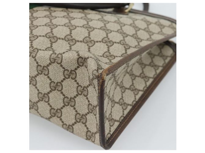 GUCCI GG Supreme Web Sherry Line Hand Bag PVC Beige Gold 010 378 - vista 15