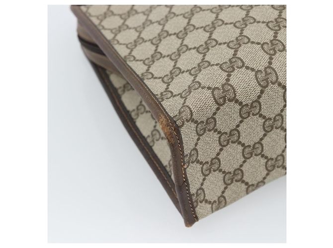 GUCCI GG Supreme Web Sherry Line Hand Bag PVC Beige Gold 010 378 - vista 16