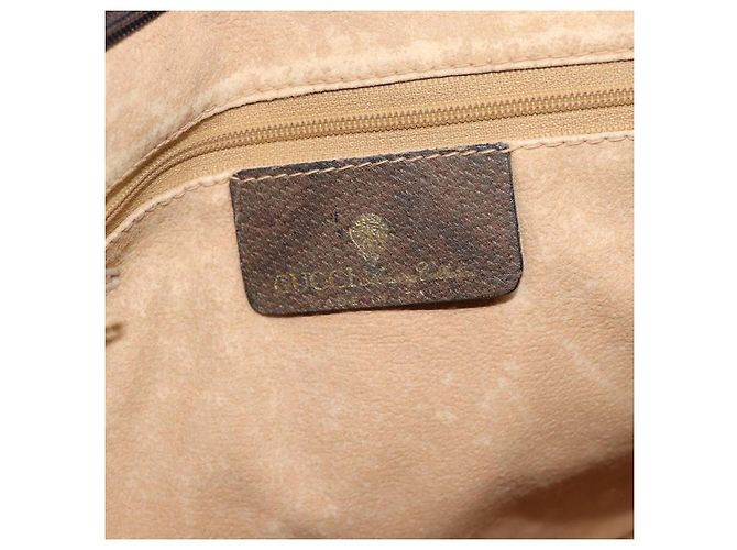 GUCCI GG Supreme Web Sherry Line Hand Bag PVC Beige Gold 010 378 - vista 17