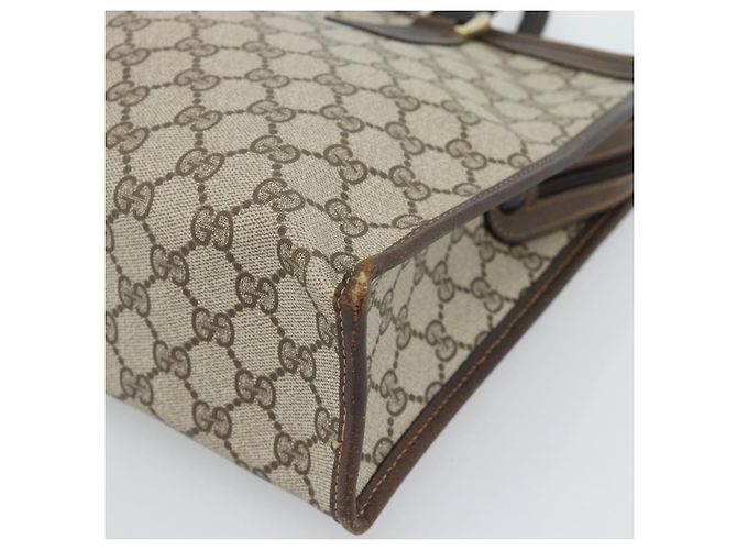 GUCCI GG Supreme Web Sherry Line Hand Bag PVC Beige Gold 010 378 - vista 9