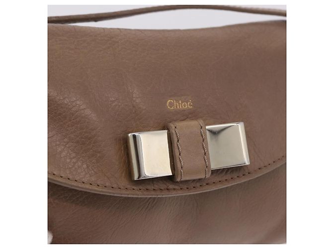 Chloé Chloe Lily Shoulder Bag Leather 2way Brown Gold - vista 19