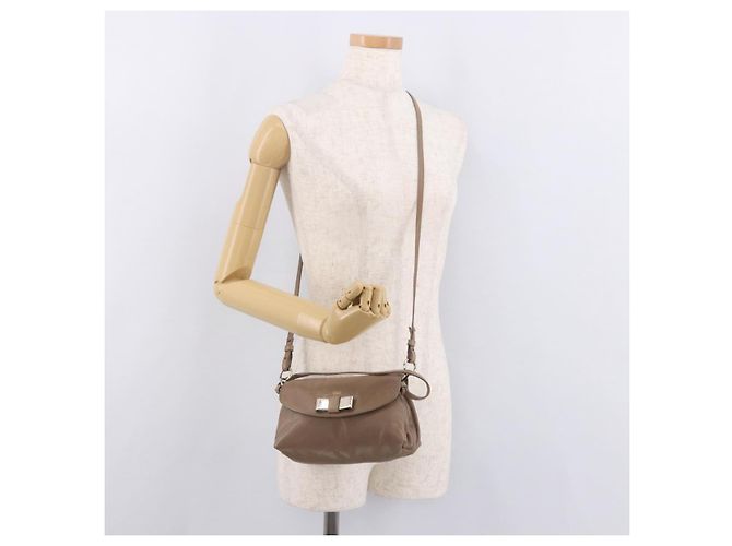 Chloé Chloe Lily Shoulder Bag Leather 2way Brown Gold - vista 25
