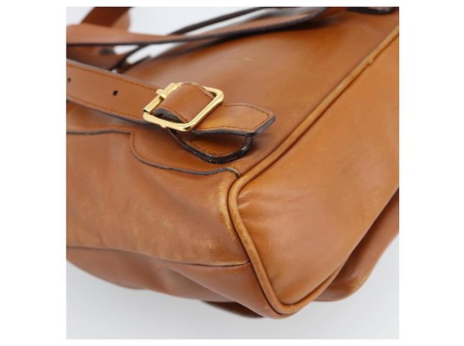 GUCCI Bamboo Backpack Leather Brown Gold - vista 10