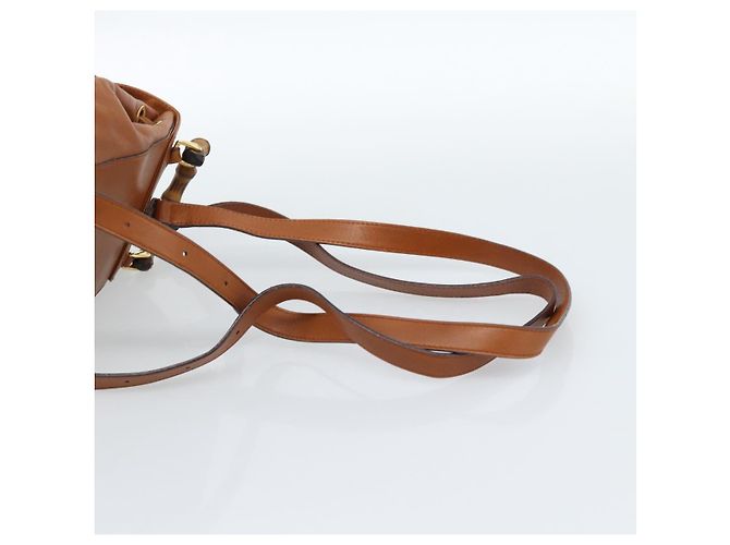 GUCCI Bamboo Backpack Leather Brown Gold - vista 14