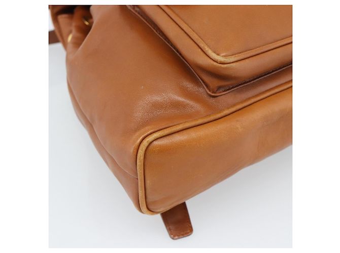 GUCCI Bamboo Backpack Leather Brown Gold - vista 16