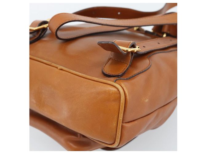 GUCCI Bamboo Backpack Leather Brown Gold - vista 17