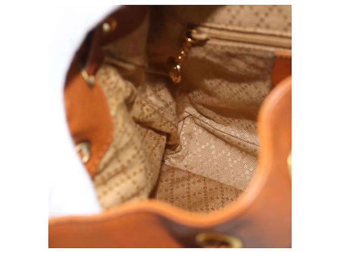 GUCCI Bamboo Backpack Leather Brown Gold - vista 21