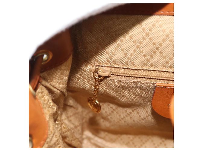 GUCCI Bamboo Backpack Leather Brown Gold - vista 22