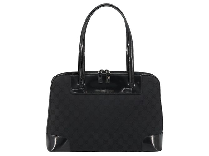 GUCCI GG Canvas Hand Bag Black Gold 002 1122 - vista 13