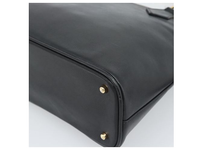 GUCCI Bamboo Hand Bag Leather 2way Black Gold 000 0289 - vista 17