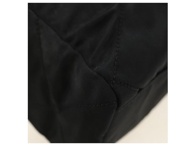 PRADA Chain Tote Bag Nylon Black Gold - vista 14