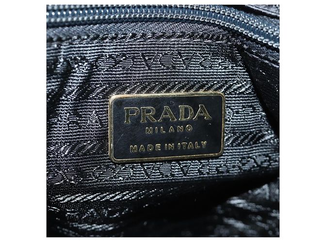 PRADA Chain Tote Bag Nylon Black Gold - vista 20