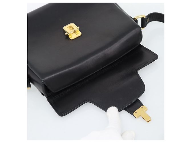 GUCCI Shoulder Bag Leather Black Gold - view 10