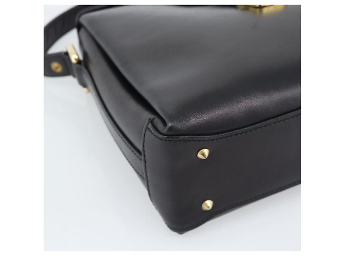 GUCCI Shoulder Bag Leather Black Gold - view 14