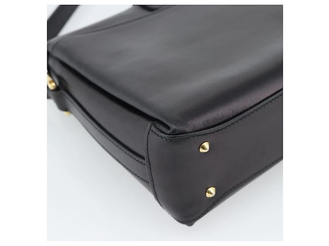 GUCCI Shoulder Bag Leather Black Gold - view 16